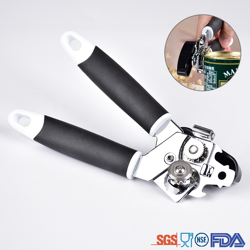 Factory Supply non-slip handle big knob can opener with a magnet