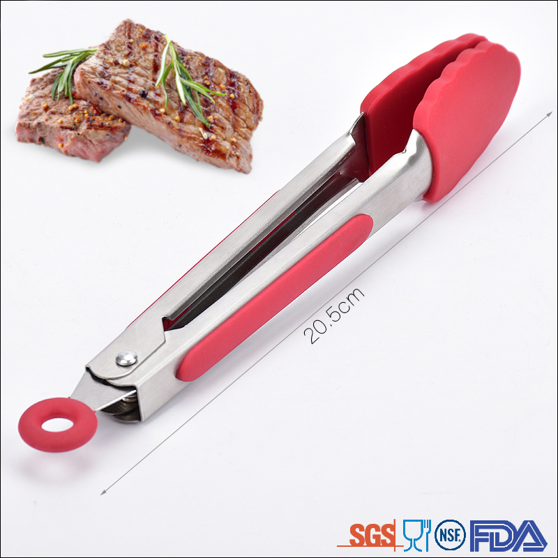 food grade stainless steel silicone tongs kitchen food tongs bread tongs