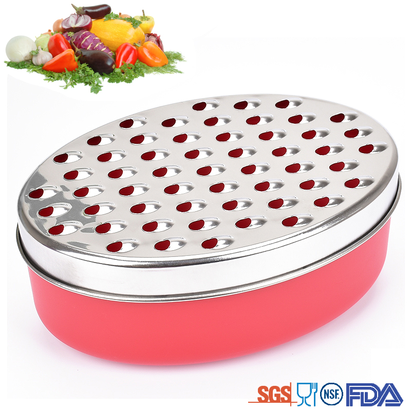 Amazon hot selling premium quality stainless steel vegetable box grater with container