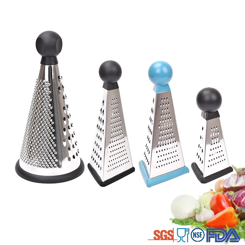 3 In 1 Kitchen Multi Function Handy Onion Stainless Steel Vegetable Grater with Safe Plastic Lampstand