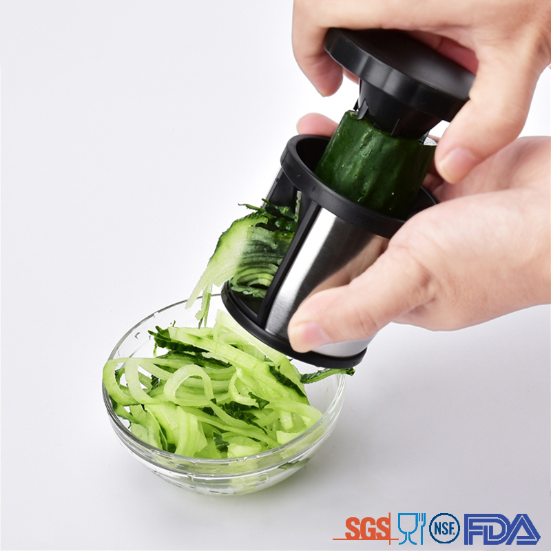 2018 New arrival amazon best scratch-proof vegetable stainless steel spiralizer spiral vegetable slicer