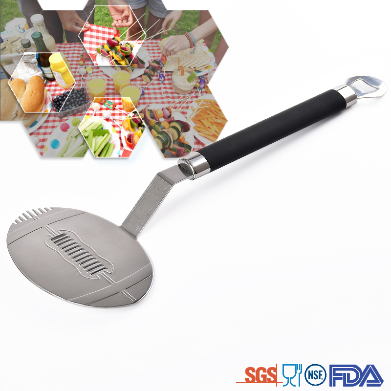 Multi-function food grade stainless steel blade TPR handle barbecue BBQ fish turners BBQ Barbecue fish spatula