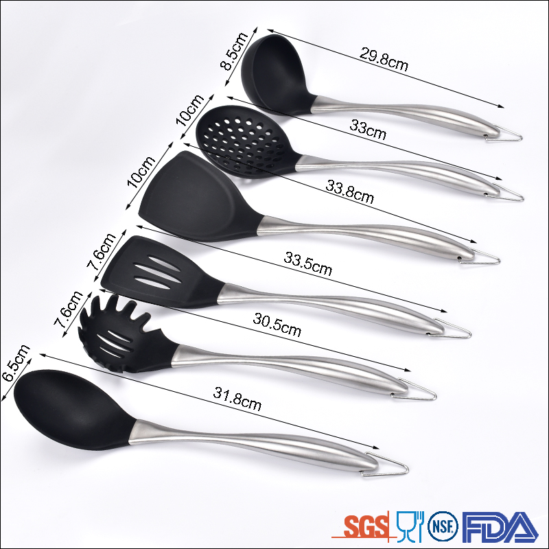 Kitchen accessories 100% food grade silicone cooking set kitchen utensils