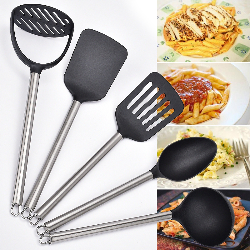5 Piece Premium Quality Stainless Steel Nylon Material Personalized Kitchen Utensils Set