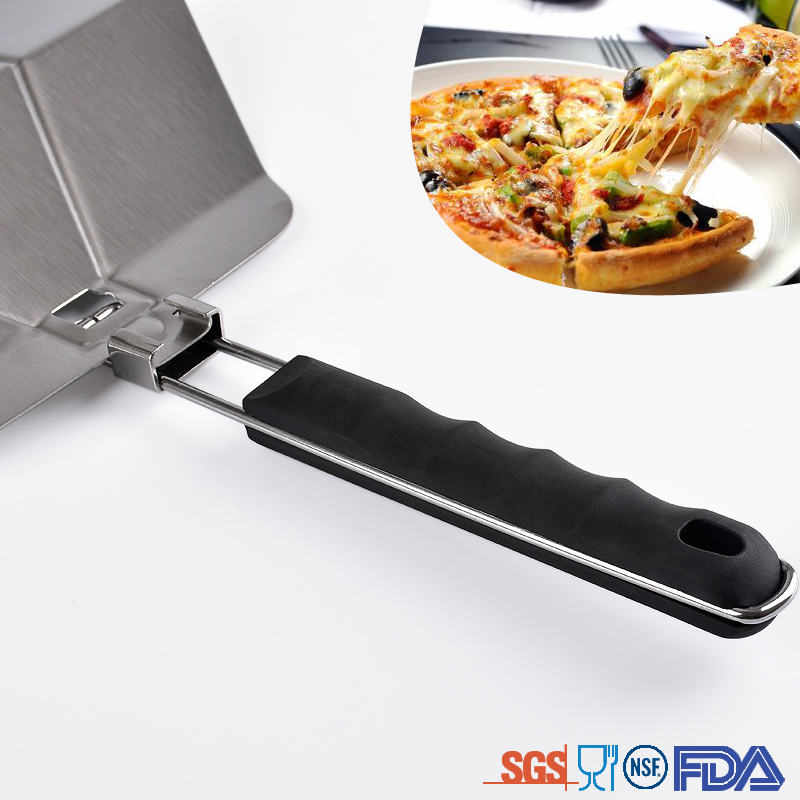 Stainless steel folding pizza spatula pizza turner pancake spatula with PP plastic handle