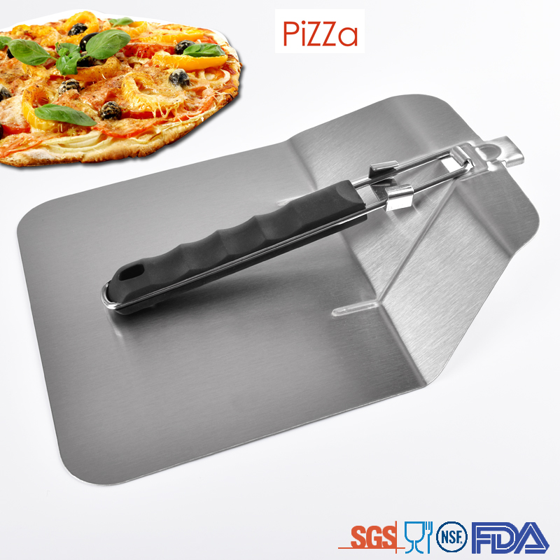 Stainless steel folding pizza spatula pizza turner pancake spatula with PP plastic handle