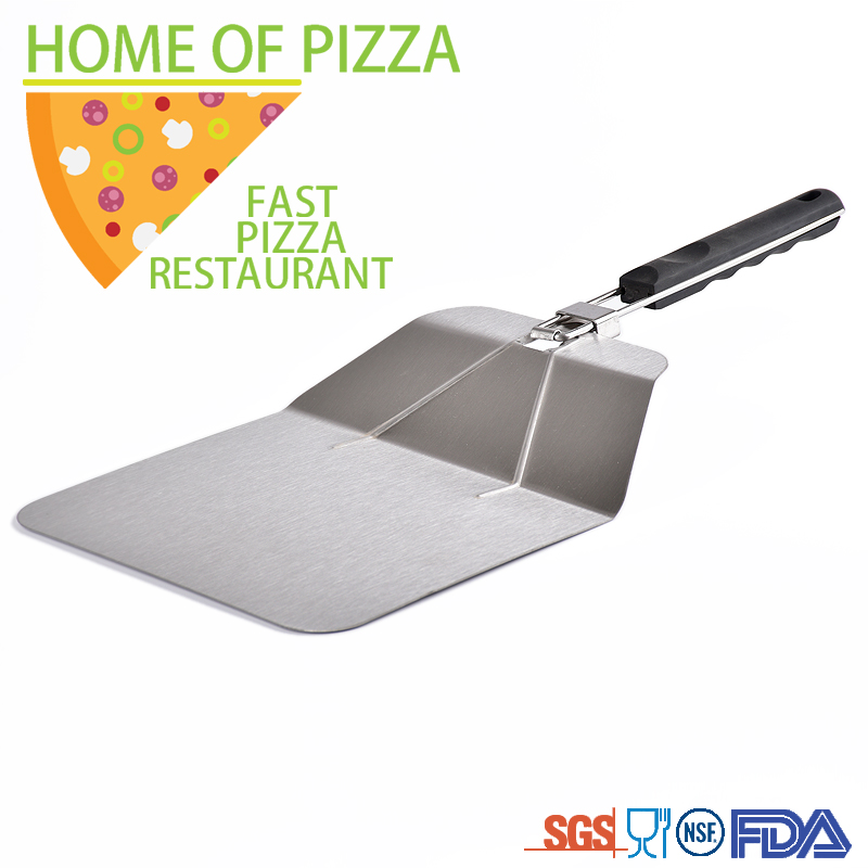 Stainless steel folding pizza spatula pizza turner pancake spatula with PP plastic handle