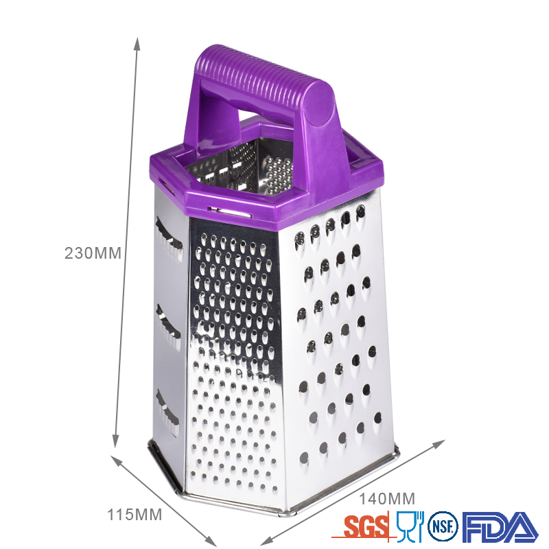 6 In 1 Hot Selling Professional Stainless Steel Multifunctional Kitchen Food Grater With Non-slip Bottom