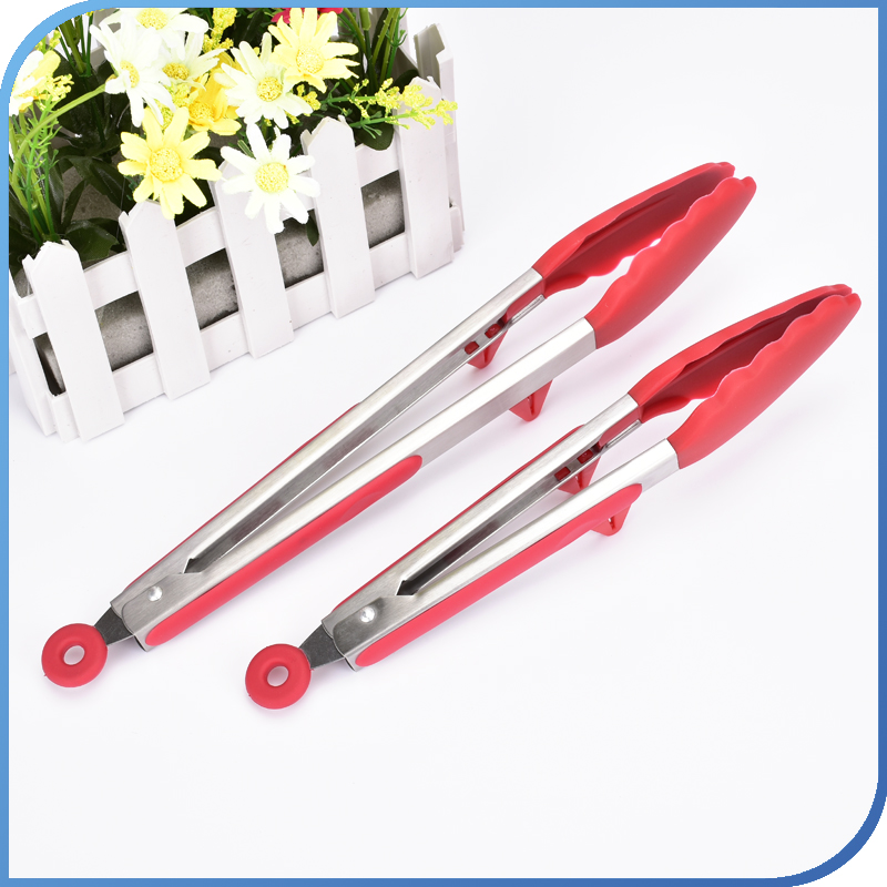 Kitchen cooking tongs  BBQ barbecue tongs kitchen food tongs with standing feet