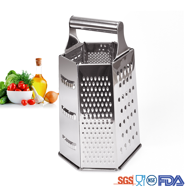 Professional Metal Grips 6 In 1 Versatile Kitchen Grater With Smooth Touch Blades