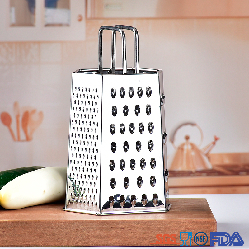 Premium 6 Sided Stainless Steel Box Grater for Kitchen Food Vegetable Cheese Slicer