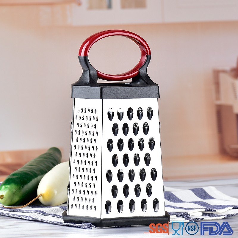 6 Sides New Designed High Quality Stainless Steel Multifunctional Kitchen Vegetable Grater with Container