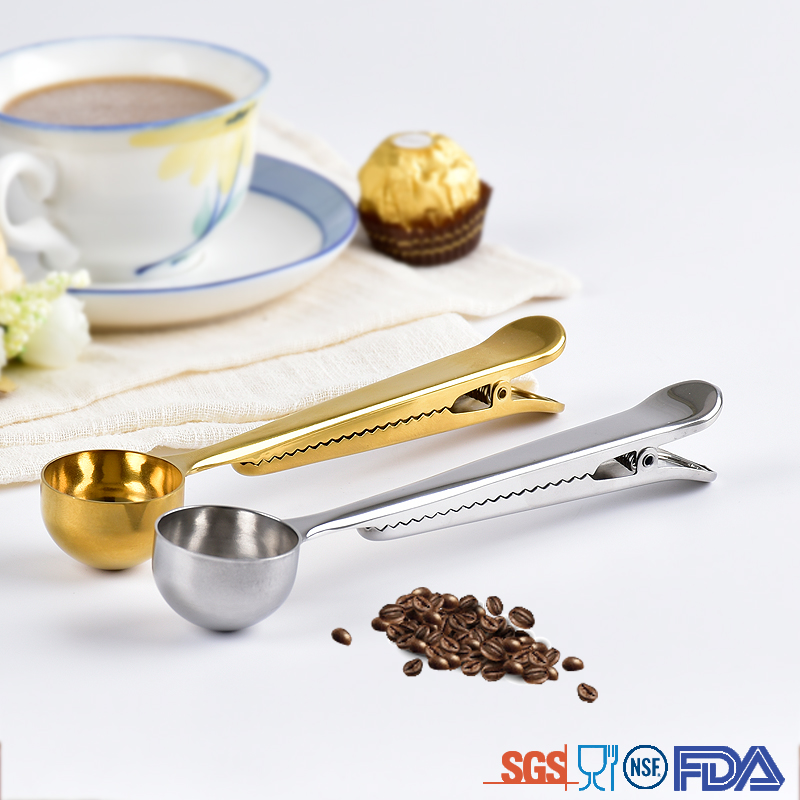 Laser welding Measuring coffee spoon with a bag sealing clip