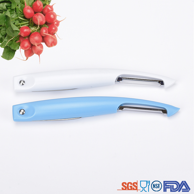 2 In 1 Innovation Colorful Multipurpose Plastic Fruit Orange Peeler with Small Folding knife