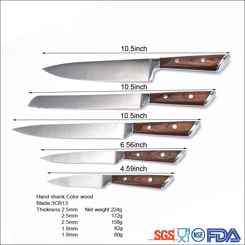 Super quality different use professional Chef Wooden handle kitchen kinife