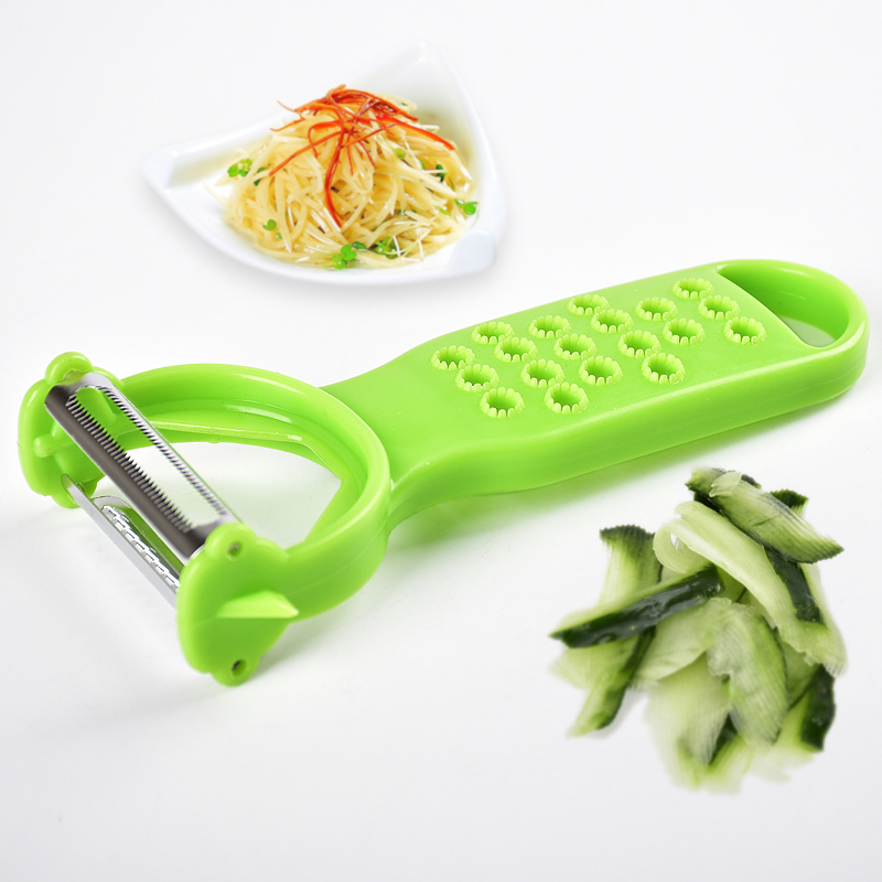 Cheap price 3 in 1 julienne vegetable kiwi plastic peeler with garlic ginger grater