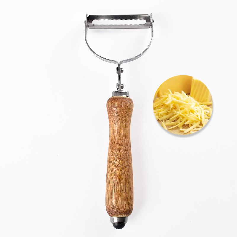 Factory cheap price fruit lightness wooden peeler with stainless steel blade