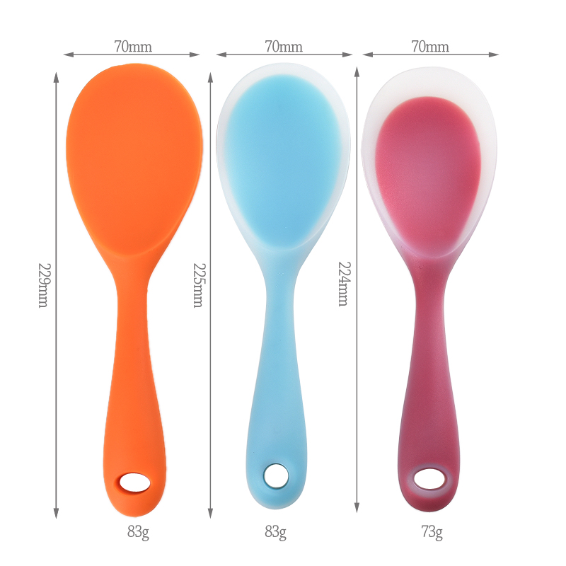 Kitchen cooking utensils premium heat-resistant silicone service spoon rice spoon and paddle