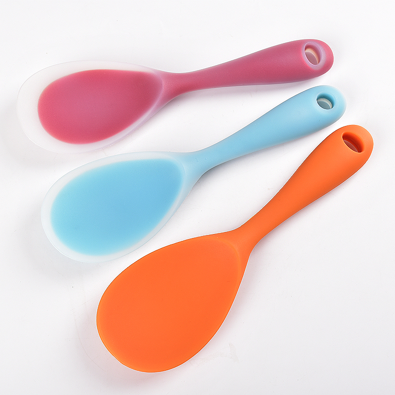 Kitchen cooking utensils premium heat-resistant silicone service spoon rice spoon and paddle