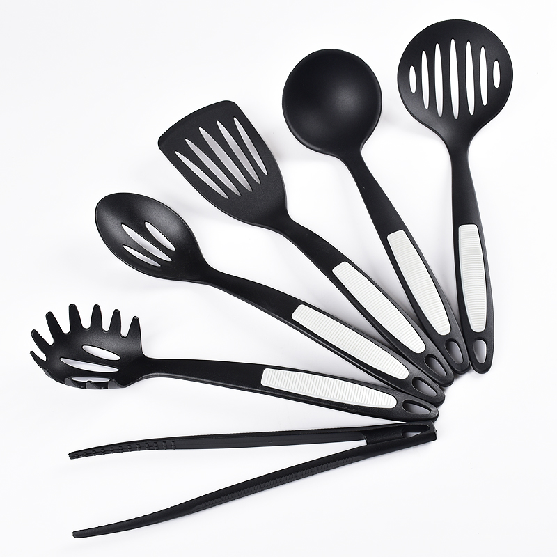 New products 6 piece heat resistant nylon cooking utensil set with food tongs